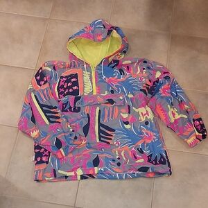 Vintage 80s Neon Windbreaker with Hood
